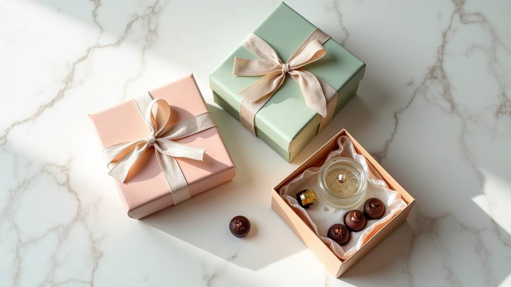 Coffret cadeau élégant avec plusieurs produits de beauté