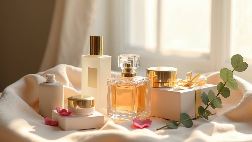 Coffret parfum de luxe avec flacon et accessoires