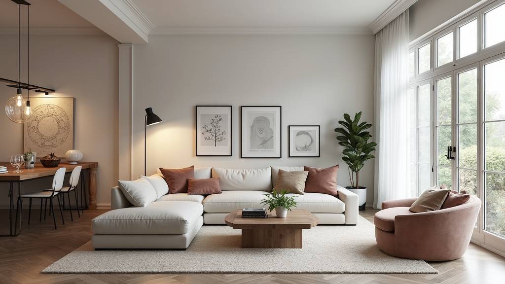 Aménagement intérieur moderne avec mobilier design et accessoires déco