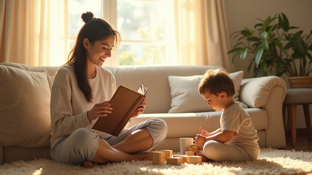 Famille heureuse organisant leur planning familial ensemble