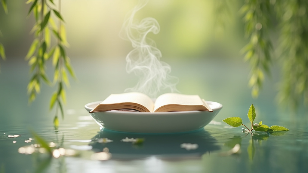 Illustration représentant un espace de bien-être numérique avec des éléments de psychologie positive
