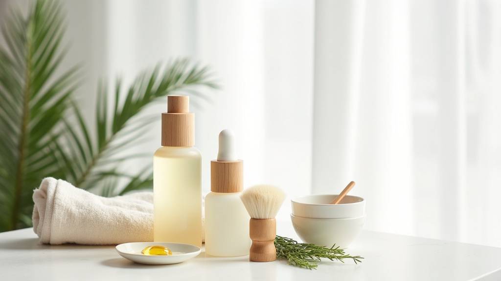 Routine beauté complète avec produits de soin du visage, cheveux et corps